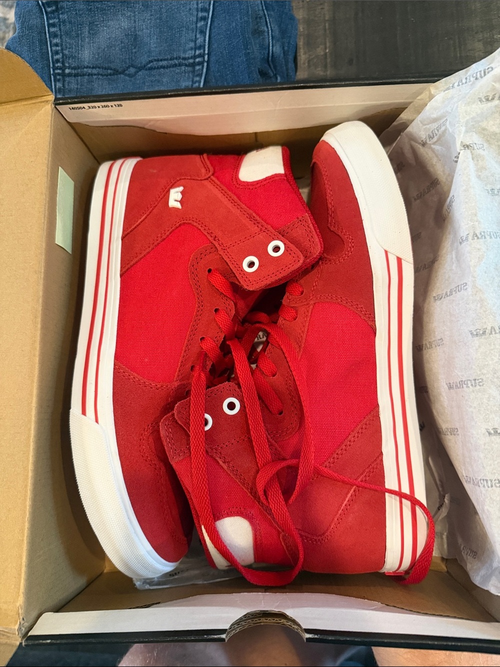 Men’s Supra Red High-Top Sneakers